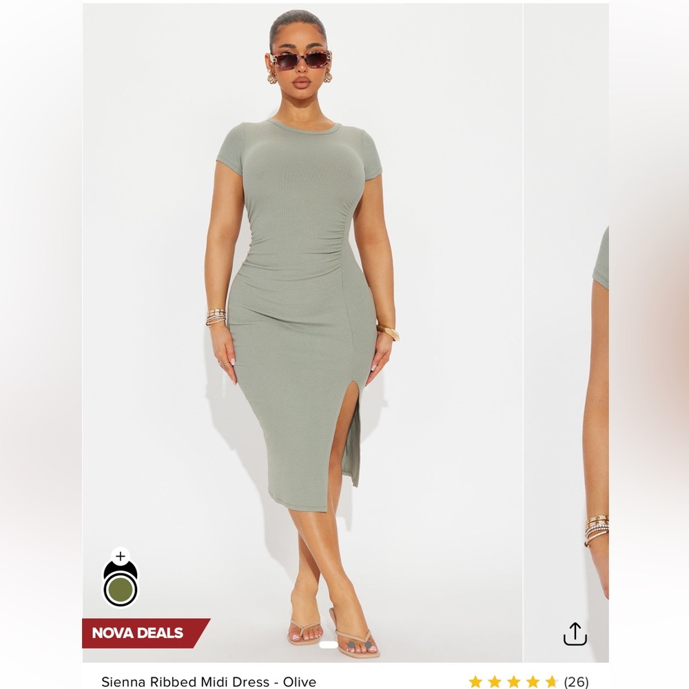 Fashion Nova Green Backless Bodycon Dress